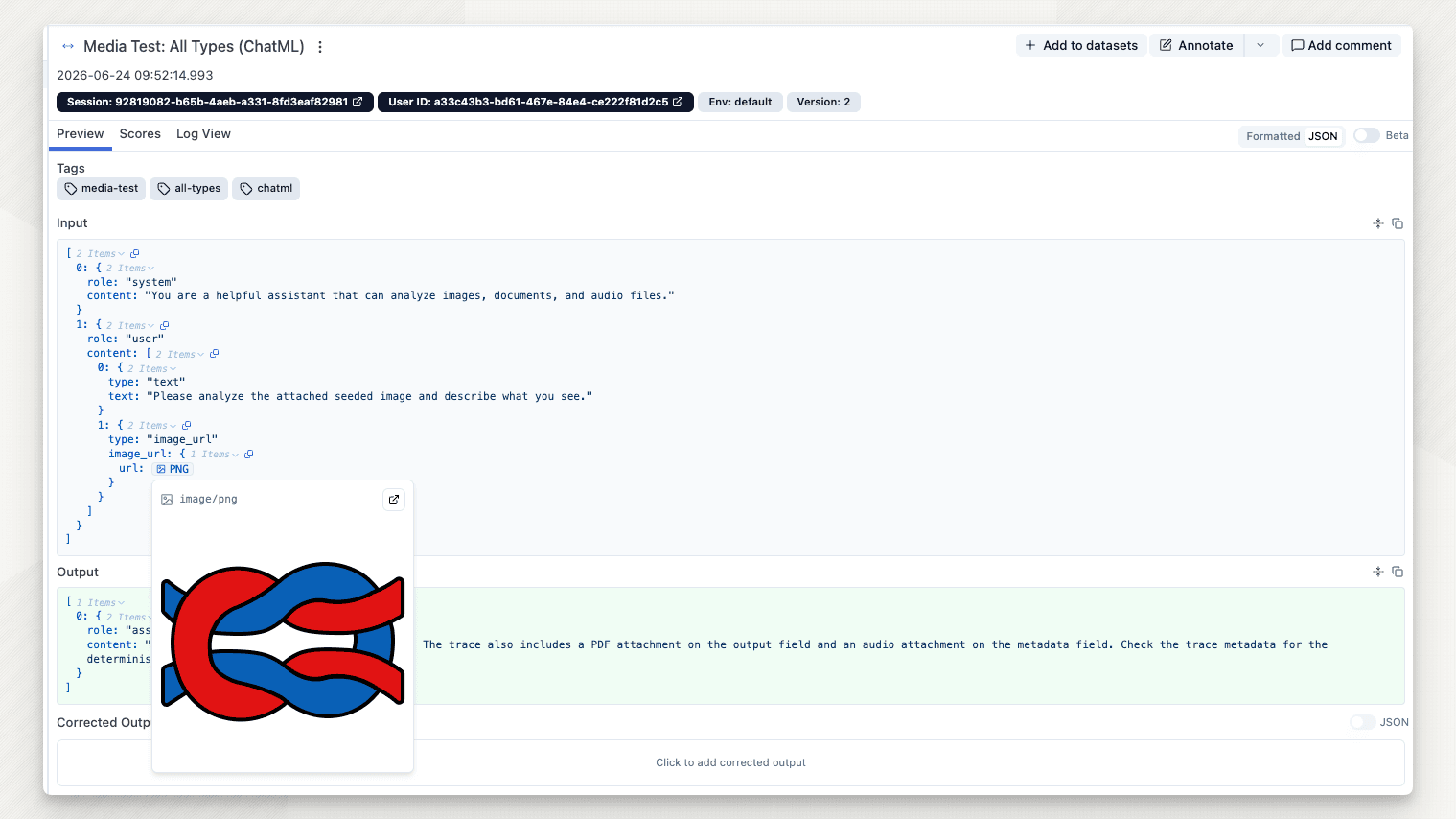 Preview media in JSON views